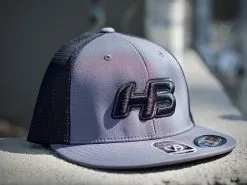 HB Sports Headbanger Sports I8501 Cap America Flexfit Performance Trucker Mesh Back Hat: Graphite / Black