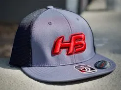 HB Sports Headbanger Sports I8501 Cap America Flexfit Performance Trucker Mesh Back Hat: Graphite / Red