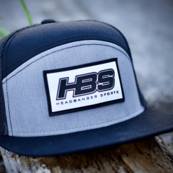 HB Sports Headbanger Sports Lifestyle Pacific P787 6-Panel Arch Snapback Hat: Black / Heather Grey