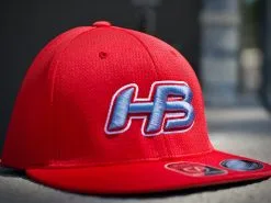 HB Sports Headbanger Sports Exclusive I8508 Flexfit Aerated Performance Hat: Red / Carolina Blue