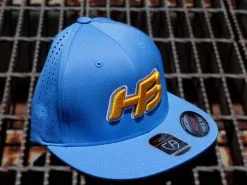 HB Sports Headbanger Sports I8503 Cap America Flexfit Perforated Performance Hat: Powder Blue & Yellow -Baseball Bats Sales Shop Blue2