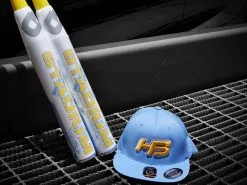 HB Sports Headbanger Sports I8503 Cap America Flexfit Perforated Performance Hat: Powder Blue & Yellow -Baseball Bats Sales Shop CAROLINA HAT