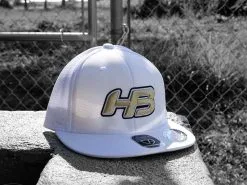 HB Sports Headbanger Sports I8501 Cap America Flexfit Performance Trucker Mesh Back Hat: White & Gold