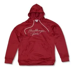 HB Sports Inc. Headbanger Sports Performance Fleece Line Hoodie W/ Kangaroo Pocket: Deep Red