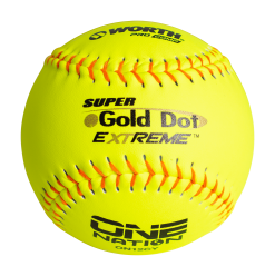 Worth 12" One Nation Super Gold Dot Extreme Slowpitch Softballs (One Dozen): ON12CY