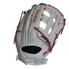 Miken Pro Series 13.5" Slow Pitch Fielding Glove - White/Scarlet: PRO135WS