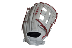 Miken Pro Series 13.5" Slow Pitch Fielding Glove - White/Scarlet: PRO135WS