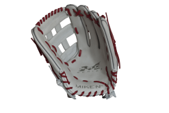 Miken Pro Series 13.5" Slow Pitch Fielding Glove - White/Scarlet: PRO135WS -Baseball Bats Sales Shop PRO135WS FRONT