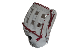 Miken Pro Series 13.5" Slow Pitch Fielding Glove - White/Scarlet: PRO135WS -Baseball Bats Sales Shop PRO135WS SIDE 1