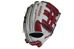 Miken Pro Series 14″ Slow Pitch Fielding Glove – White/Scarlet/Navy: PRO140WSN -Baseball Bats Sales Shop PRO140WSN BACK