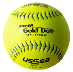 Worth 12" Super Gold Dot PRO M USSSA Slowpitch Softballs (Dozen): UM12CY