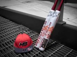 HB Sports Headbanger Sports I8503 Cap America Flexfit Perforated Performance Hat: Red & Black -Baseball Bats Sales Shop STU HAT
