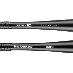 2022 StringKing Metal 2 PRO (-3) BBCOR Baseball Bat -Baseball Bats Sales Shop StringKing Metal 2 Pro BBCOR 33 Inch 30 Ounce Baseball Bat Close Up base 2x