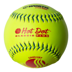 Worth 12" Classic Plus USSSA Hot Dot Slowpitch Softballs (Dozen): UHD12SY