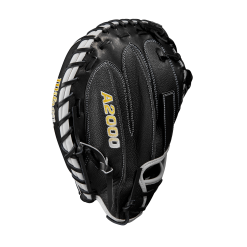 2023 Wilson A2000 M1DSS 33.5" Baseball Catcher's Mitt: WBW100995335 -Baseball Bats Sales Shop WBW100995 3 A2000 C M1DSC 335 BlackSS BlackDimple White WilsonGold