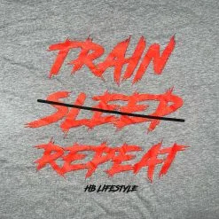 HB Sports Inc. HB Lifestyle Active Wear Men's T-Shirt: Train Sleep Repeat -Baseball Bats Sales Shop train1